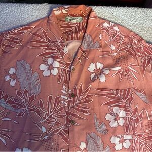 Tommy Bahama Coral and White Silk Shirt